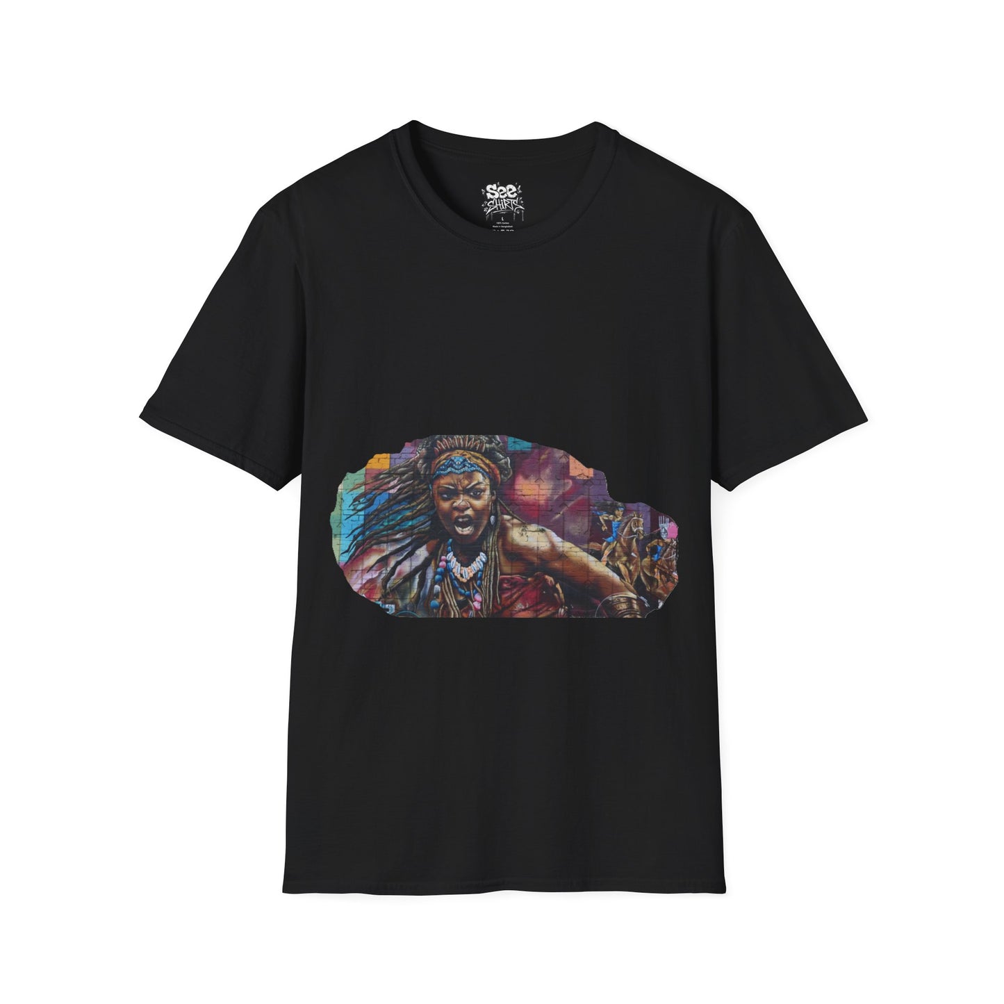 Warrior Woman T - Dynamic Graffiti ART Unisex Tee Shirt