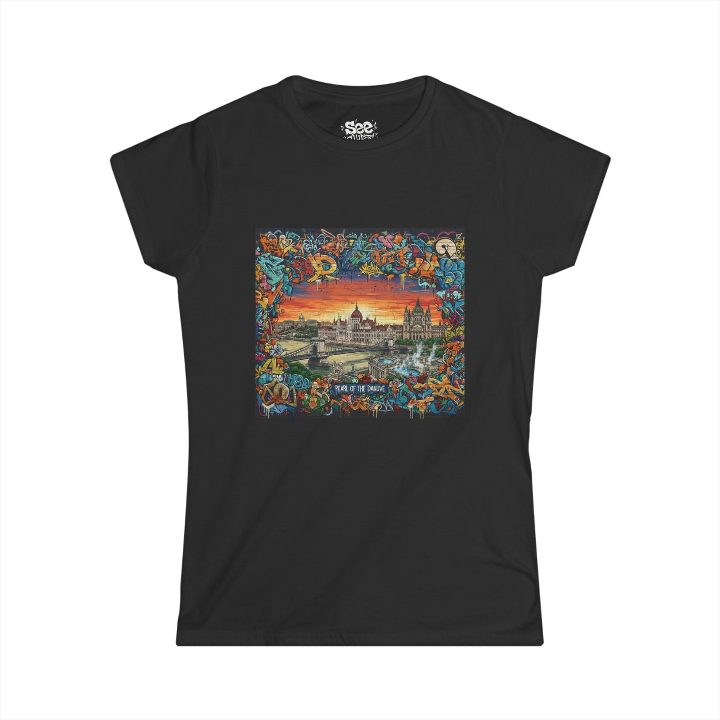 Budapest W - Dynamic Graffiti ART Women T Shirt