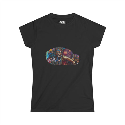 Warrior Woman W - Dynamic Graffiti ART Women T Shirt