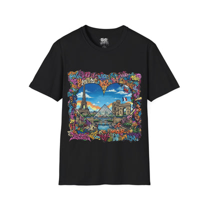 Paris T - Dynamic Graffiti ART Unisex Tee Shirt