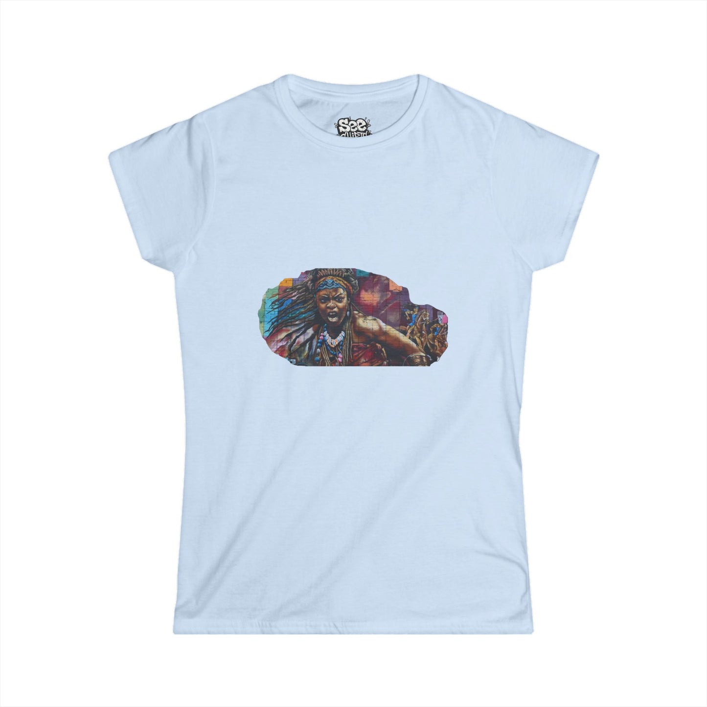 Warrior Woman W - Dynamic Graffiti ART Women T Shirt